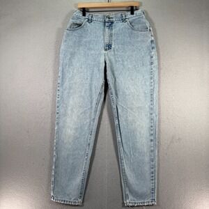 Vintage Lee Riveted Jeans Womens 16 Medium Blue Lightwash Denim High Rise Trendy